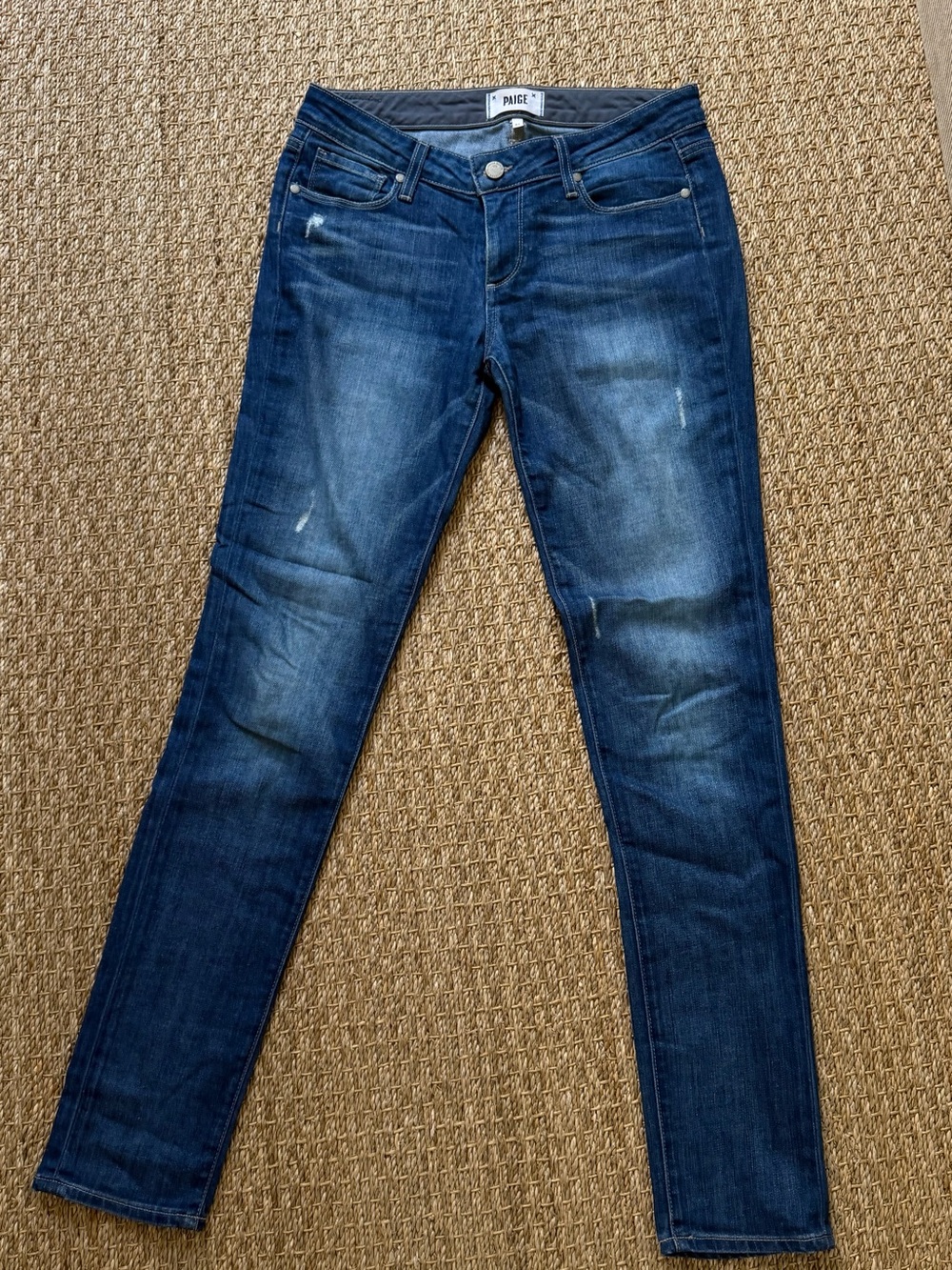 PAIGE Skinny Jeans in Dark Blue Wash